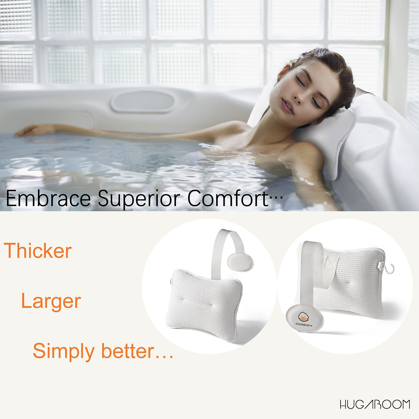 2-Pack Large Pillows for Hot Tub (White)