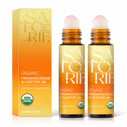 Satorie Organic Castor & Frankincense Oil with Roller Ball (0.33floz/10ml)