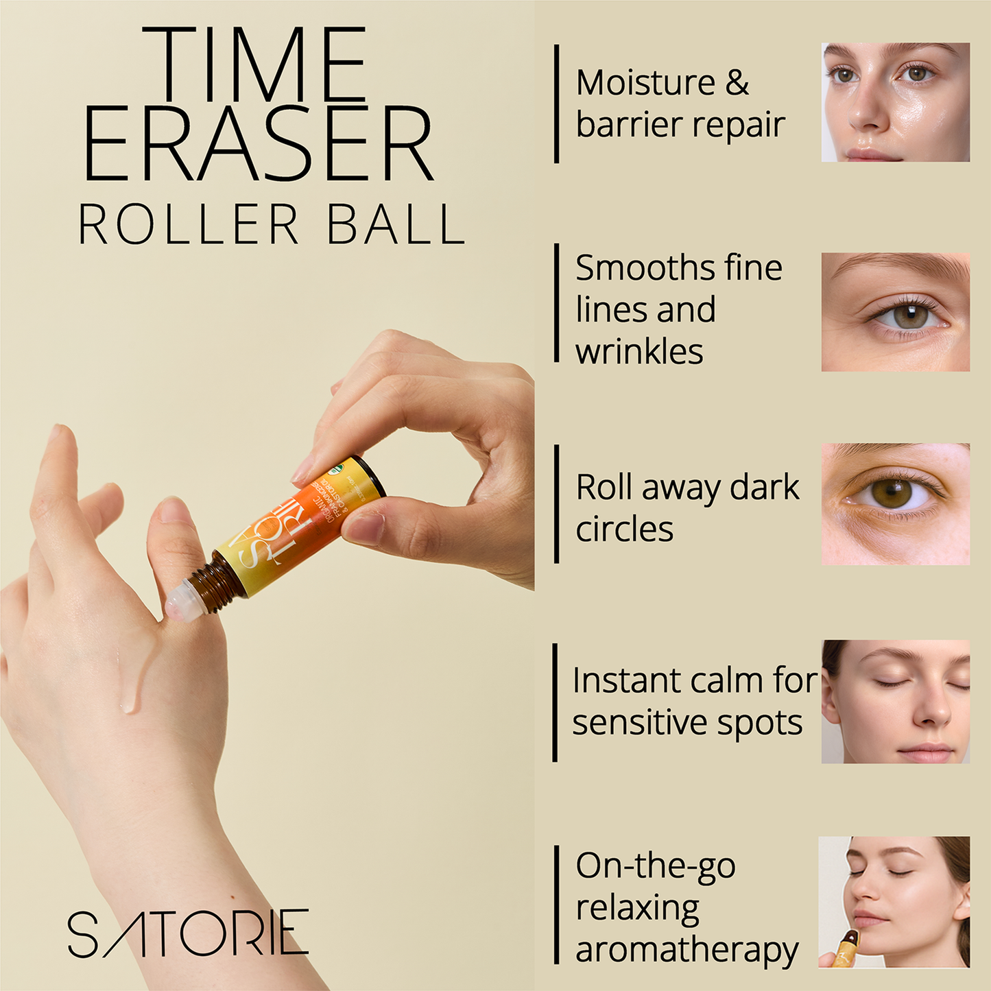 Organic Castor & Frankincense Oil with Rose Quartz Roller (0.33floz/10ml)