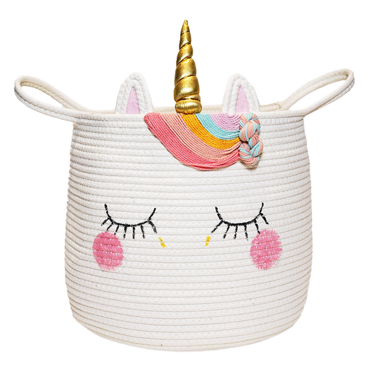 Large Unicorn Woven Basket, for Baby Gift, toy storage, nursery storage