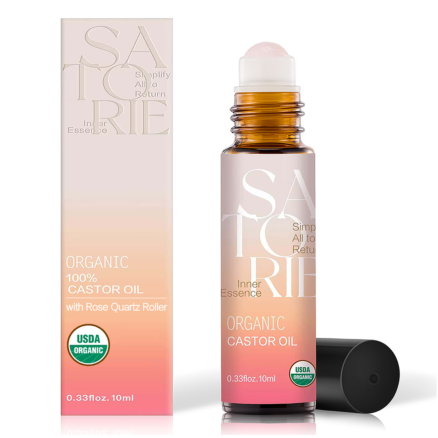 Satorie Organic Castor Oil with packaging on a white background