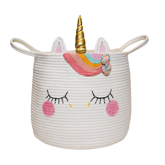 Large Unicorn Woven Basket